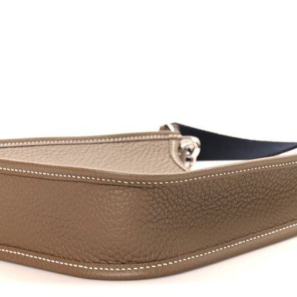 Hermes Taurillon Clemence Amazone Evelyne TPM Etoupe Bleu Indigo 10 of 11