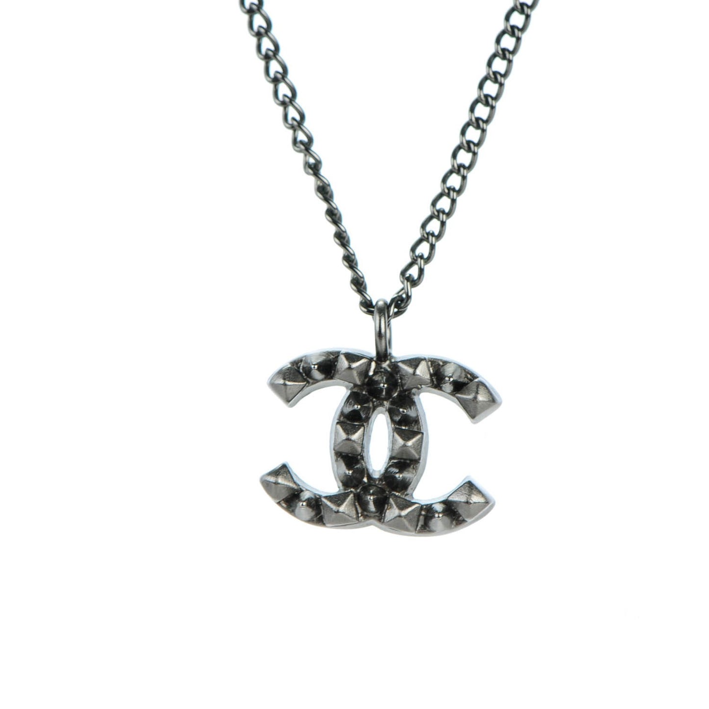 Ruthenium Spiked CC Necklace