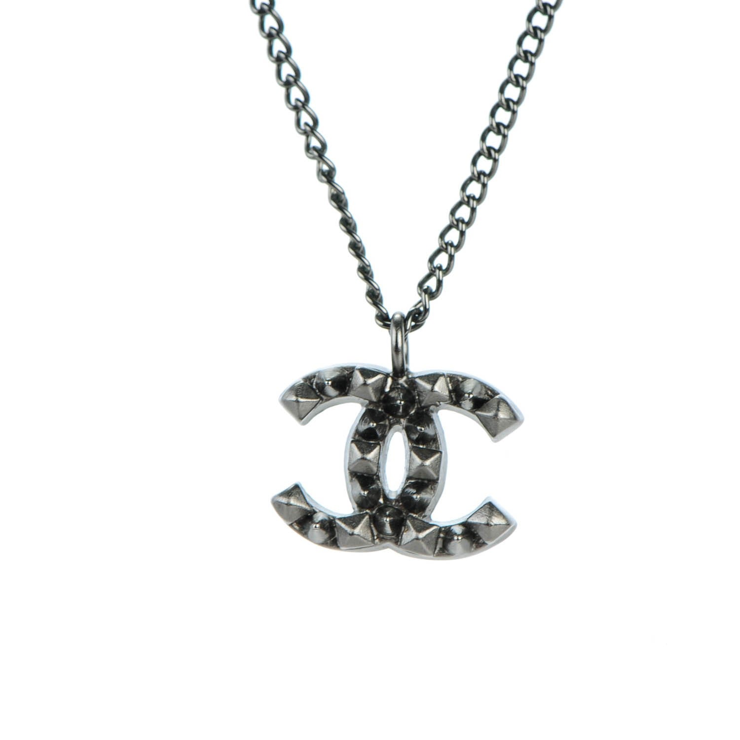 Chanel Ruthenium Spiked CC Necklace 3 of 5