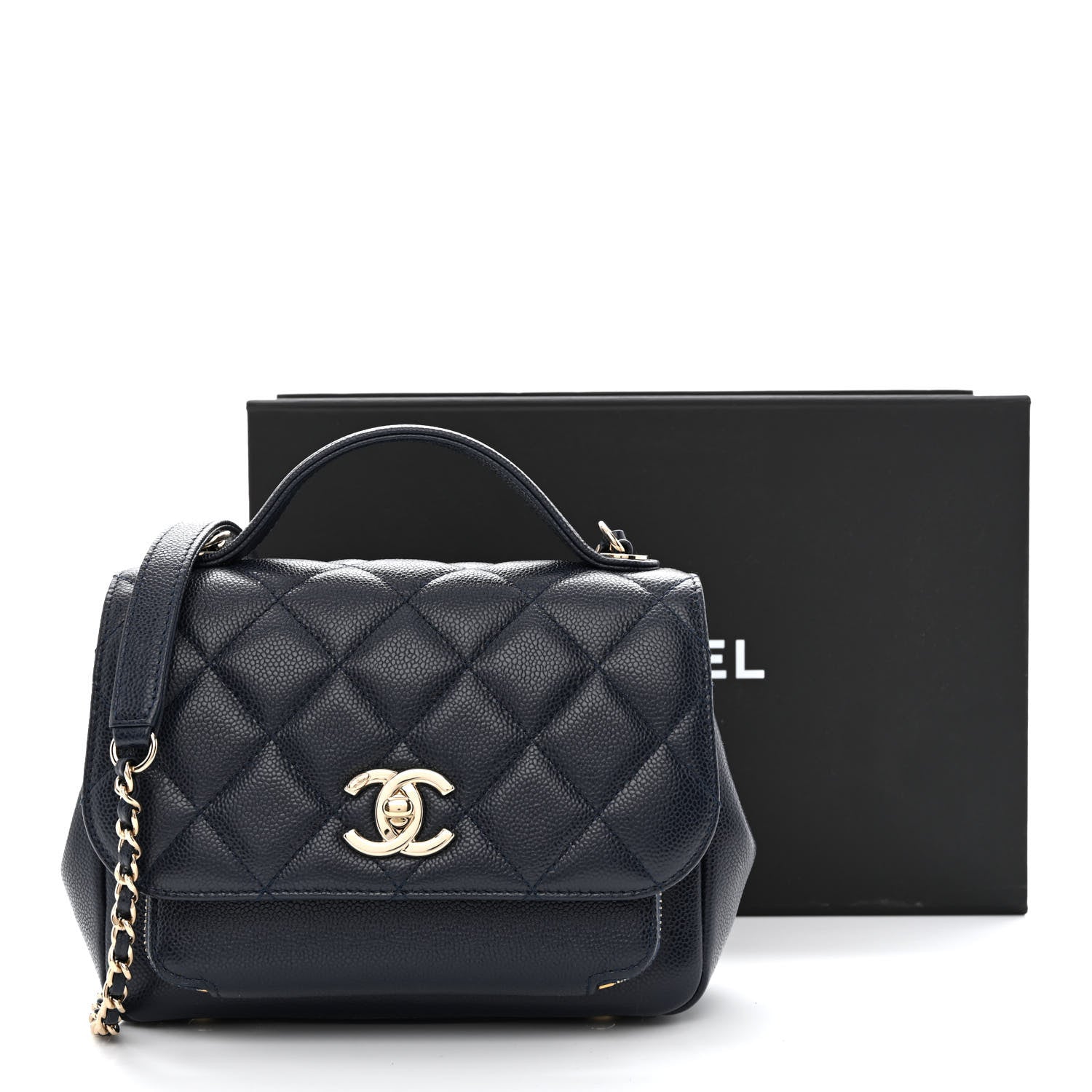 Chanel Caviar Quilted Small Business Affinity Flap Navy 11 of 11
