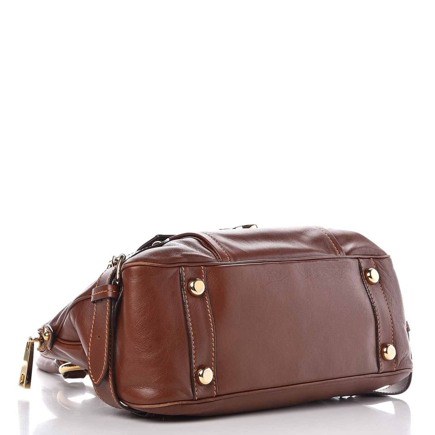 Calfskin Elise Satchel Brown