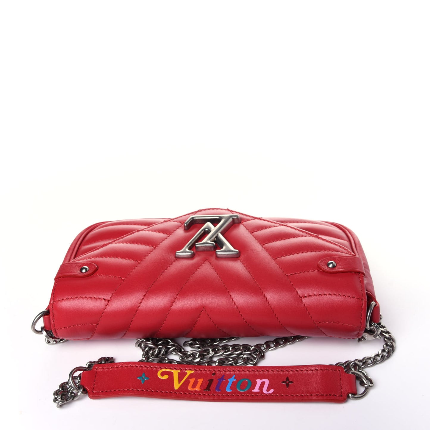 Calfskin New Wave Chain Pochette Scarlet