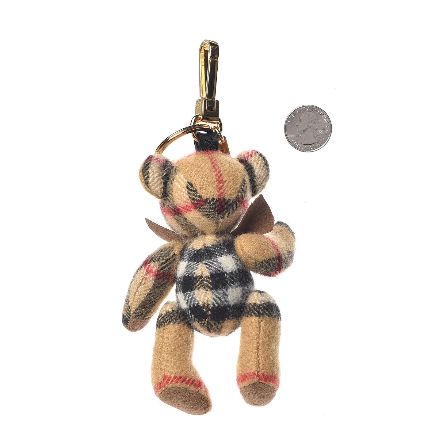 Cashmere Vintage Check Thomas Bear Bag Charm Antique Yellow