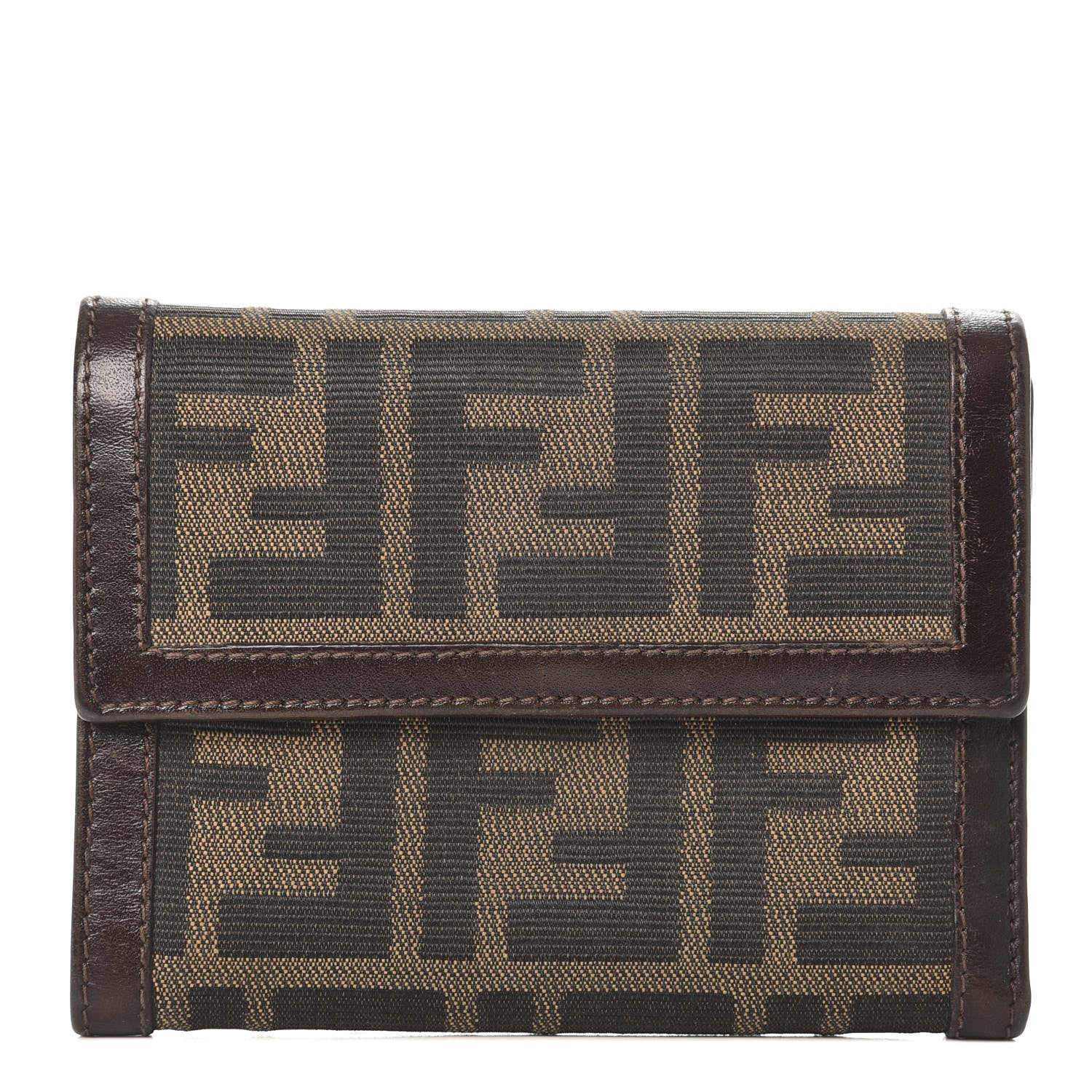 Fendi Zucca Compact Wallet Tobacco 1 of 7