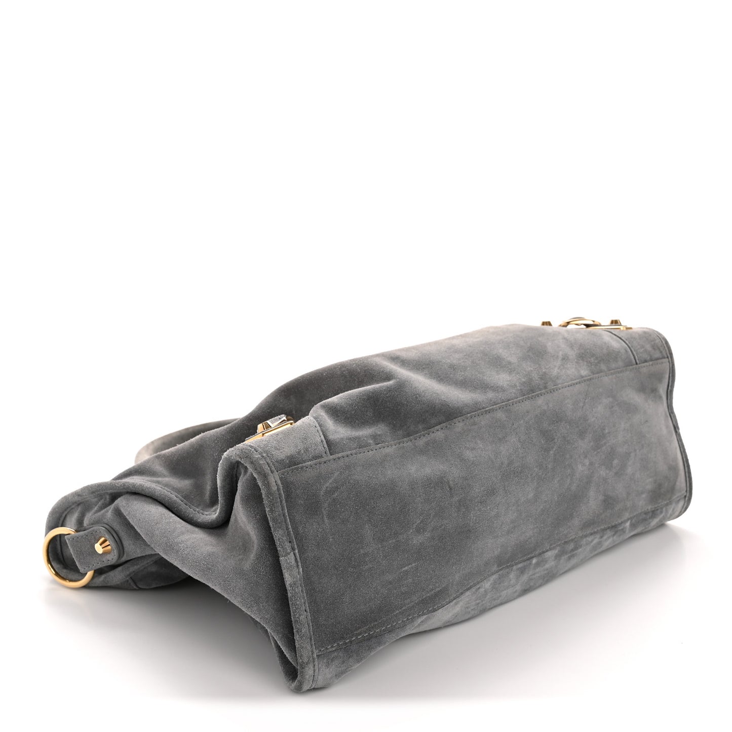 Suede Gold Metallic Edge Hardware City Gris Plomb