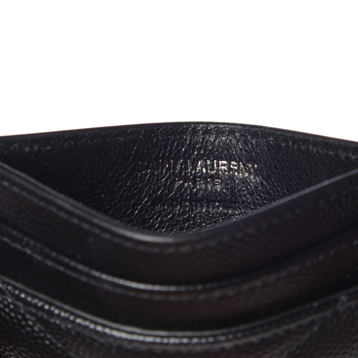 Grain De Poudre Matelasse Chevron Monogram Credit Card Case Black
