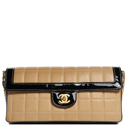 Chanel Lambskin Patent East West Chocolate Bar Flap Beige 1 of 9