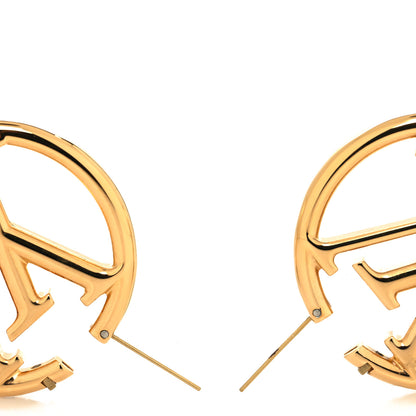 Louis Vuitton Metal Louise Hoop Earrings Gold 3 of 4