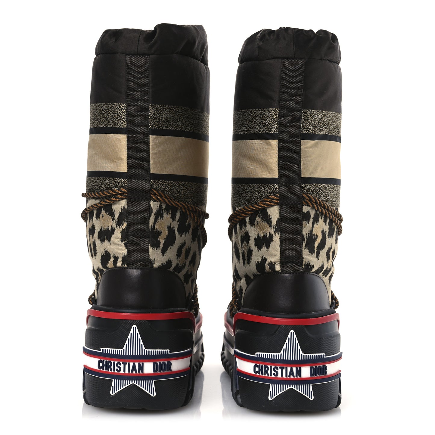 Oblique Leopard Nylon DiorAlps Boot 41 - 42 Beige