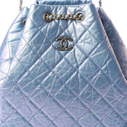 Chanel Iridescent Lambskin Calfskin Quilted Gabrielle Backpack Light Purple 9 of 9