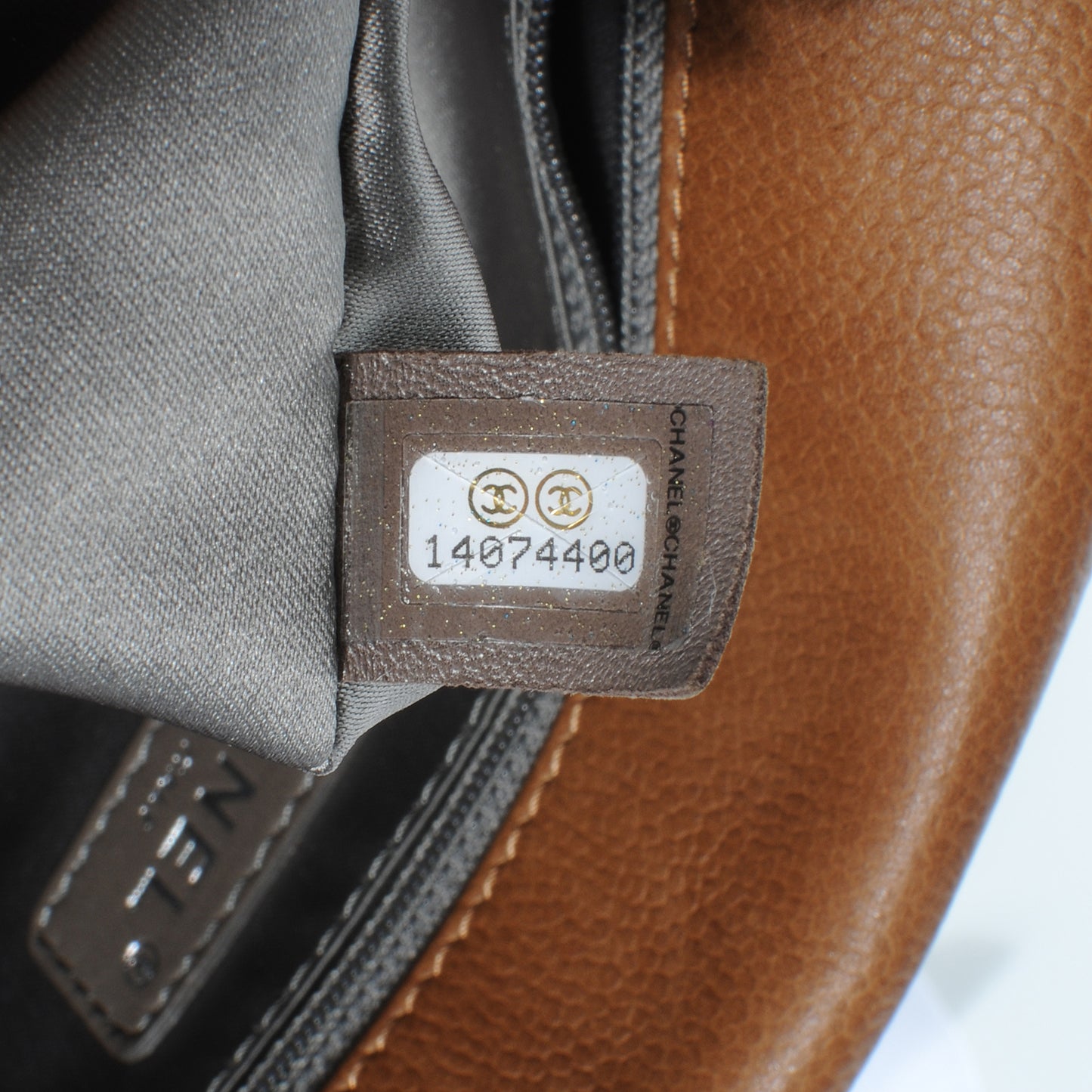 Caviar Quilted Coco Casual Flap Light Brown