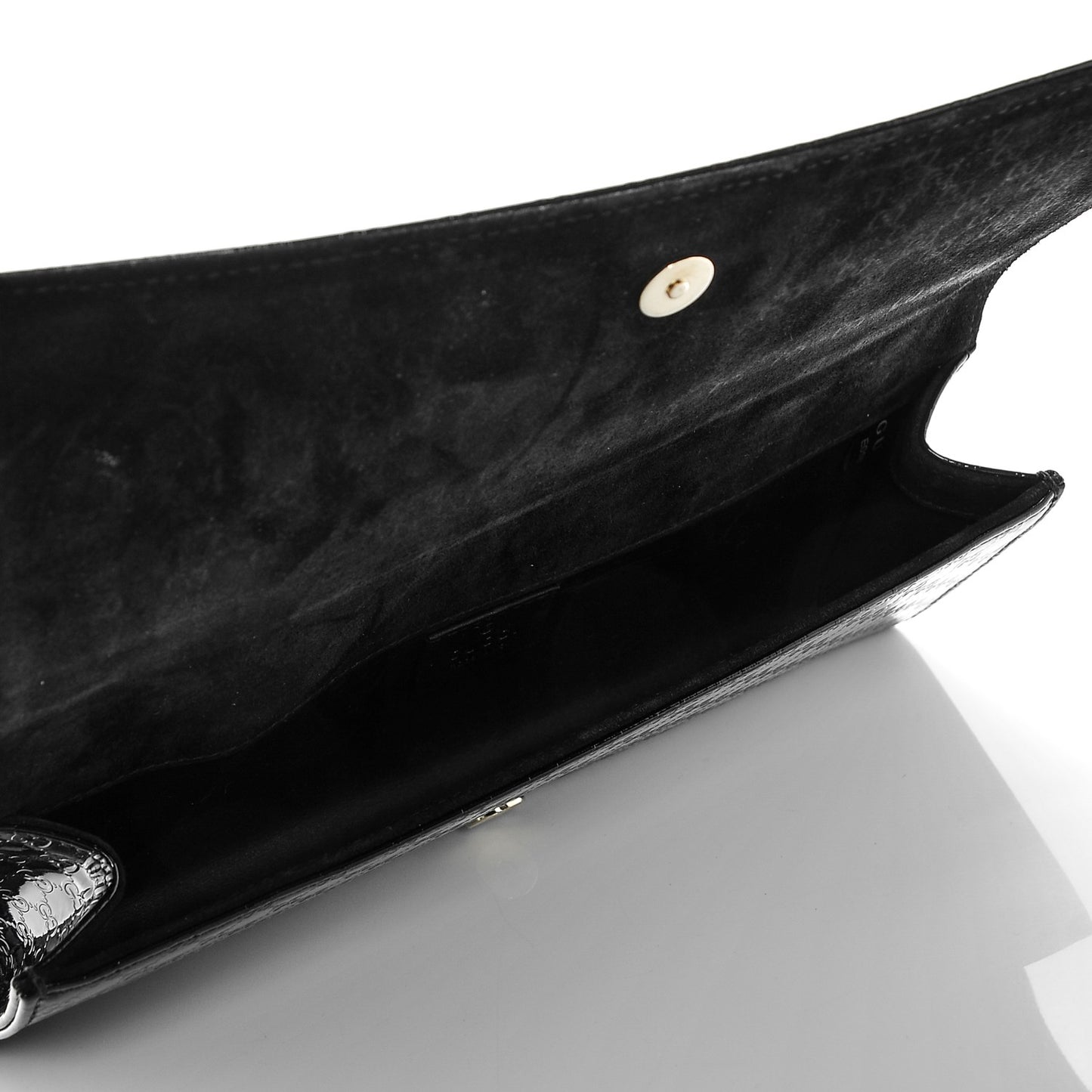 Patent Microguccissima Small Broadway Clutch Black