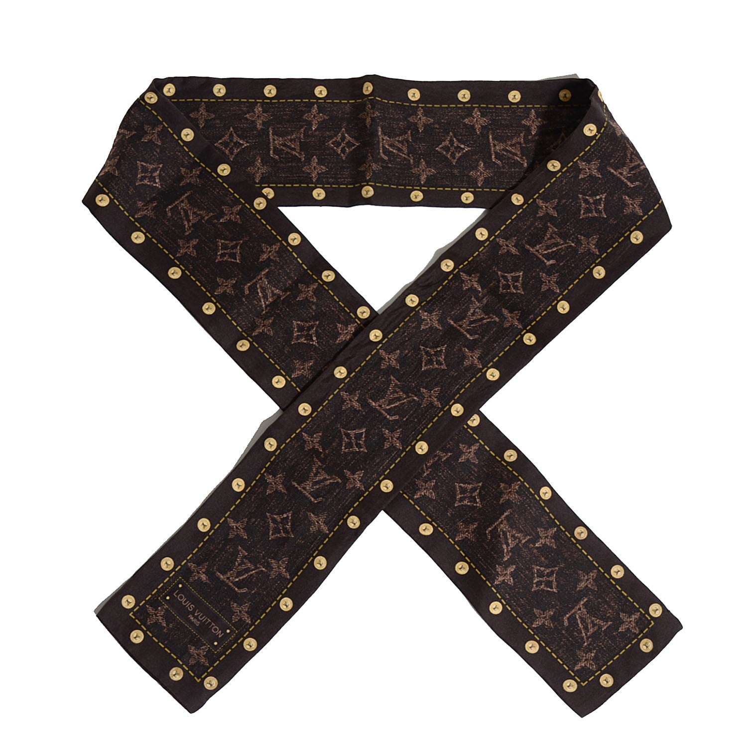 Louis Vuitton Silk Monogram Denim Bandeau Ebene 1 of 3