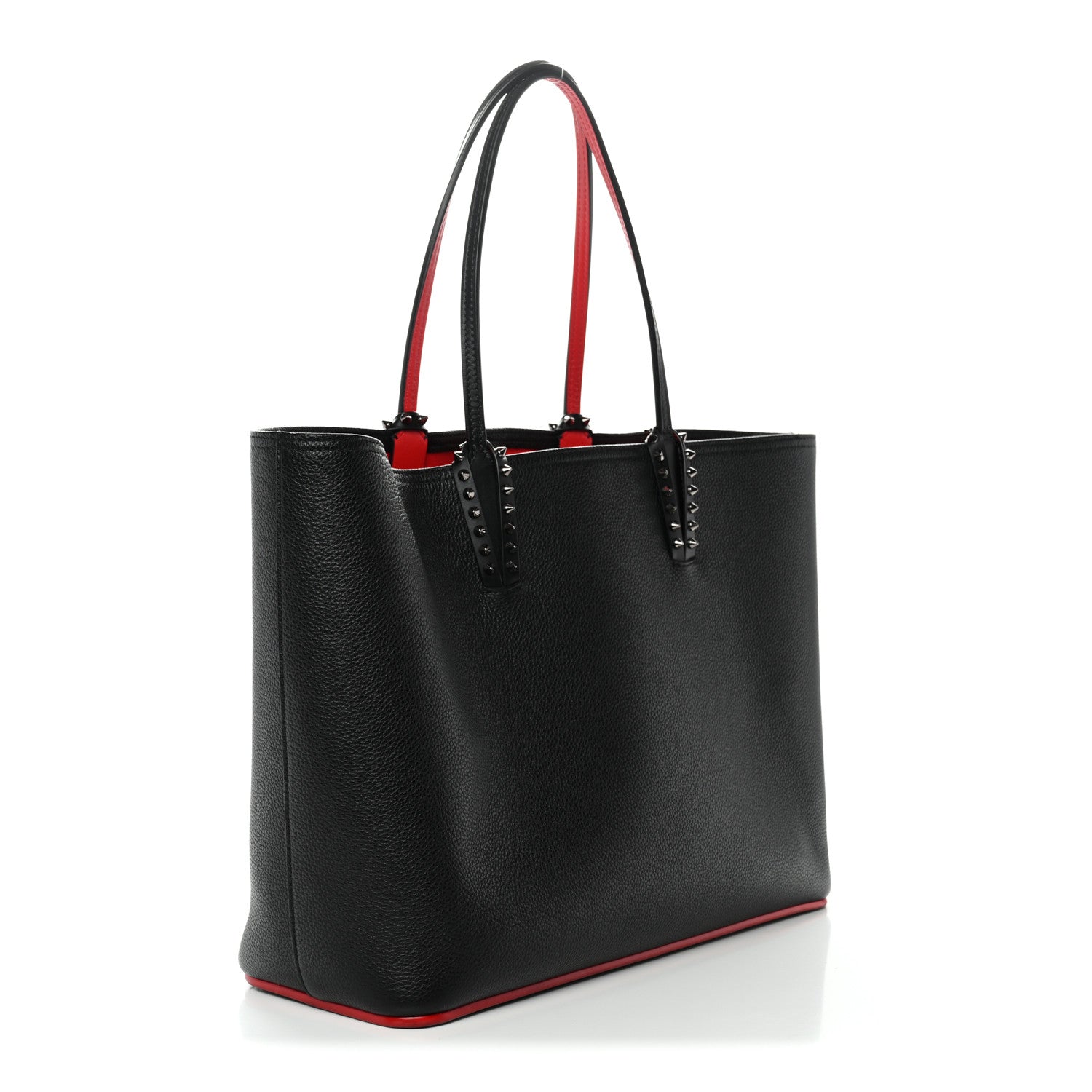 Christian Louboutin Calfskin Spikes East West Cabata Tote Black 4 of 12