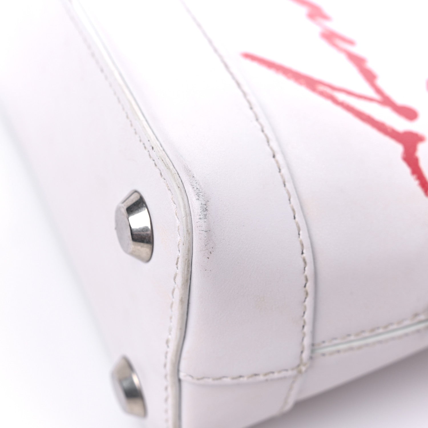 Balenciaga Calfskin Lipstick Logo XXS Ville Top Handle Bag White 7 of 11