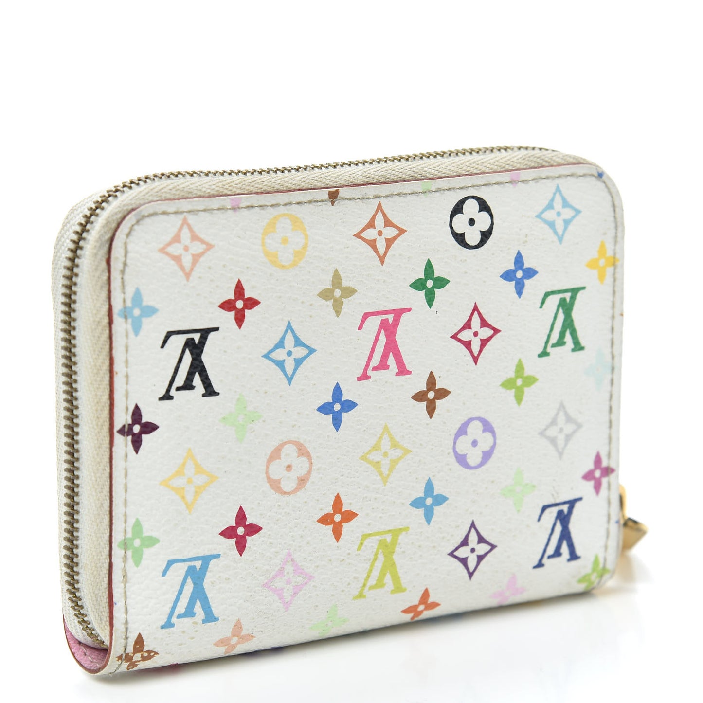 Monogram Multicolor Zippy Coin Purse Wallet White Litchi