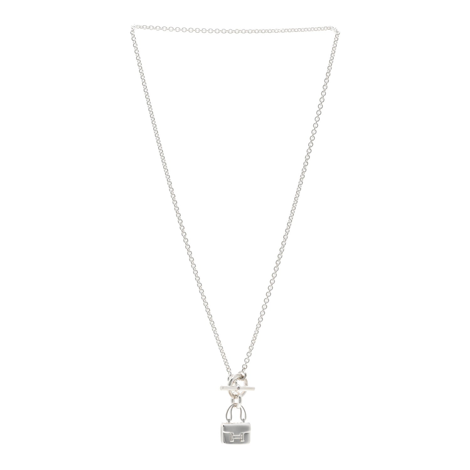 Hermes Sterling Silver Constance Amulettes Pendant Necklace 3 of 4