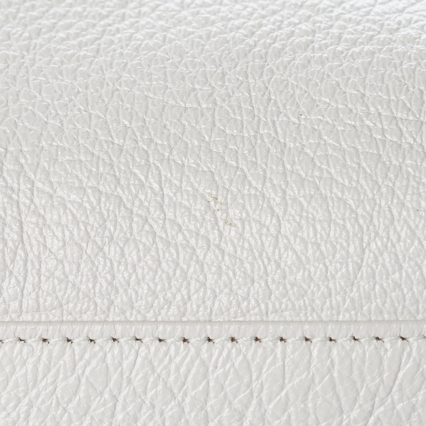 Chevre Silver Metallic Edge Hardware City White