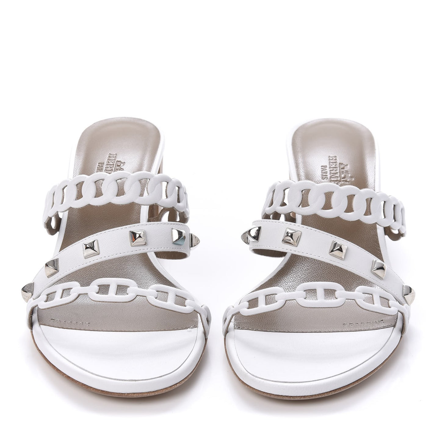 Nappa Studded Ajaccio Sandals 37 Blanc