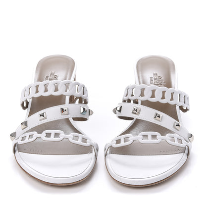Hermes Nappa Studded Ajaccio Sandals 37 Blanc 2 of 9