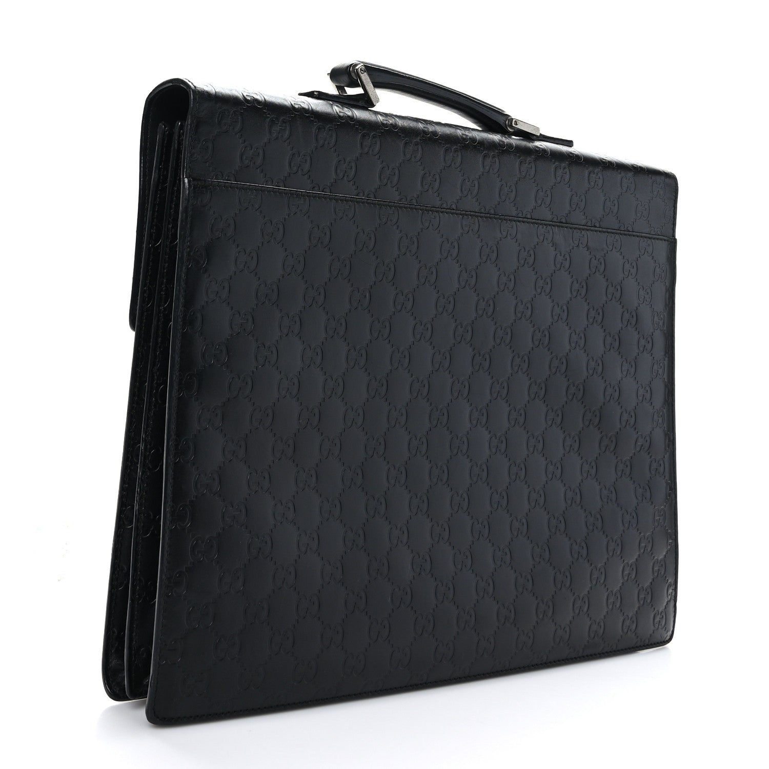 Gucci Guccissima Large Laptop Briefcase Black 2 of 8