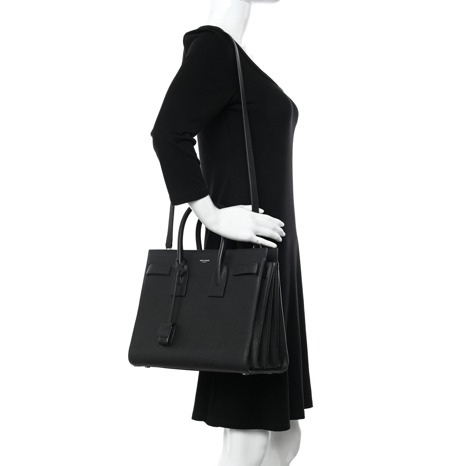 Saint Laurent Grained Calfskin Small Sac De Jour Black 2 of 14