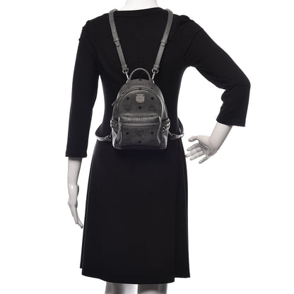 MCM Visetos Studded X-Mini Bebe Boo Backpack Grey 2 of 9