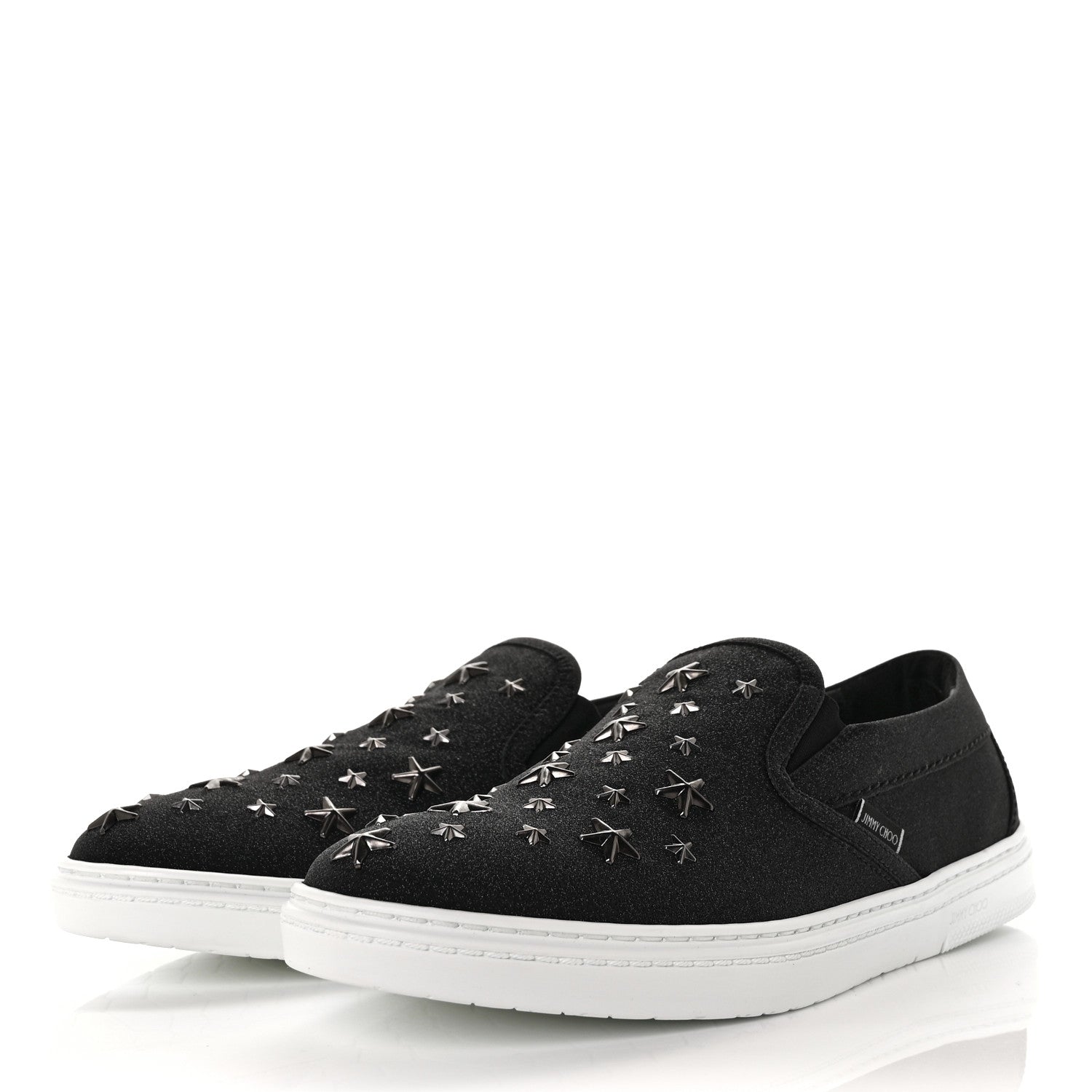Jimmy Choo Fine Glitter Suede Mens Grove Sneakers 41.5 Black 3 of 8