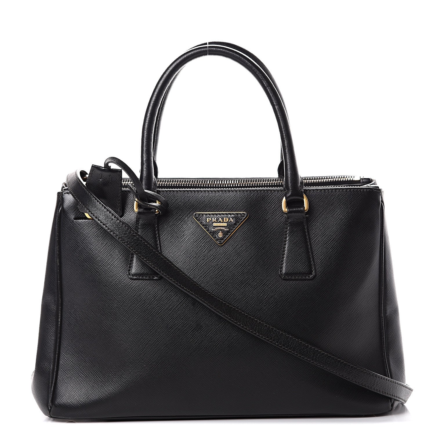 Prada Saffiano Small Galleria Double Zip Tote Black 1 of 29