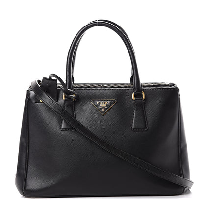 Prada Saffiano Small Galleria Double Zip Tote Black 1 of 29