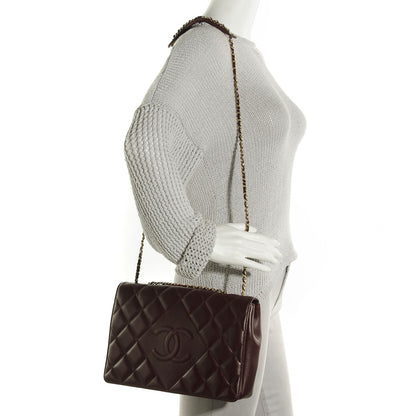 Chanel Lambskin Quilted Medium Diamond CC Flap Burgundy 2 of 8