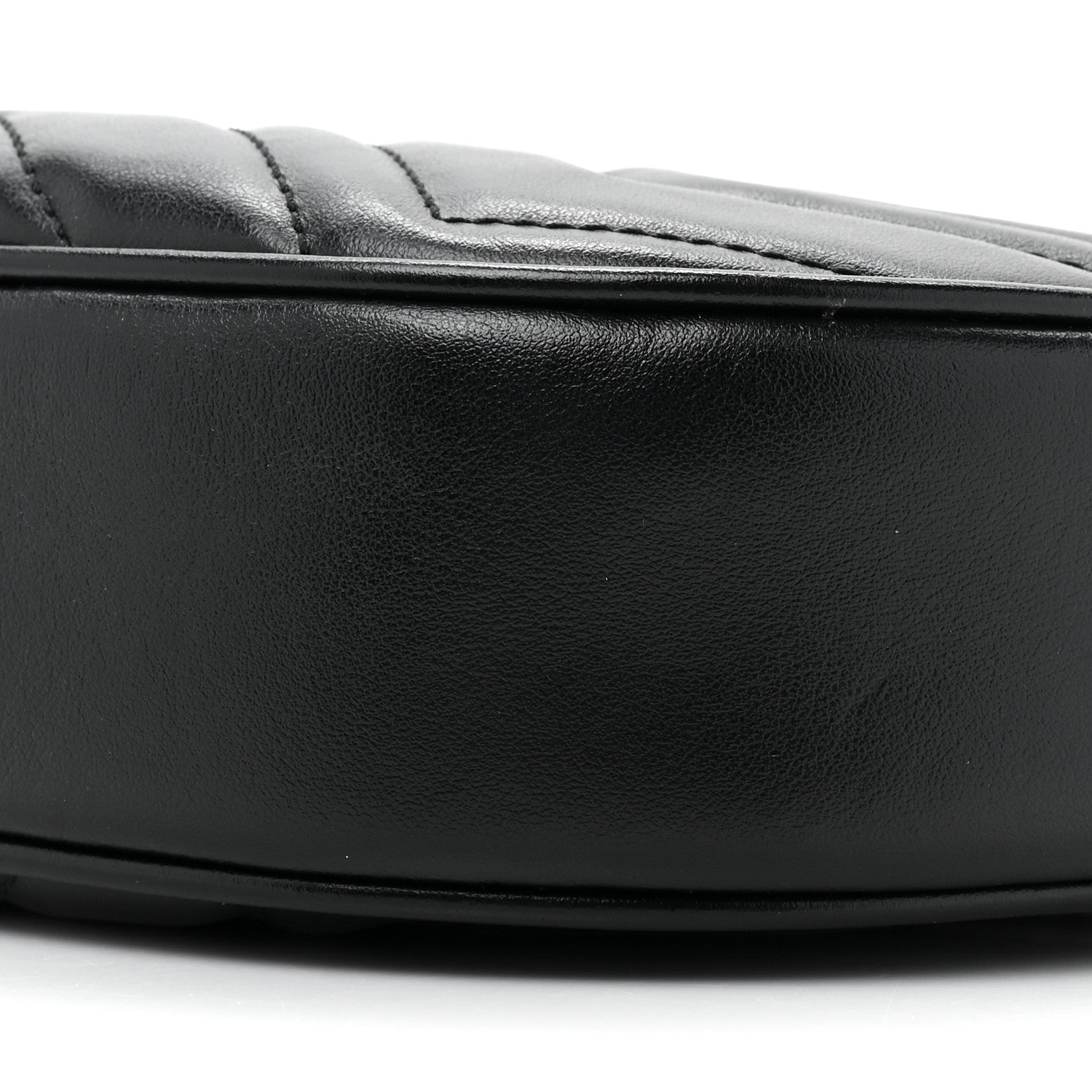 Gucci Calfskin Matelasse Chevron Mini GG Marmont Half Moon Hobo Black 8 of 9