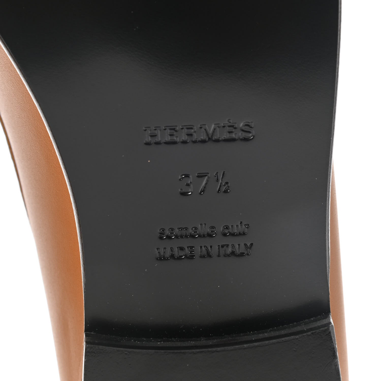 Hermes Calfskin Womens Destin Loafer 37.5 Naturel 6 of 8