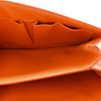 Celine Box Calfskin Medium Classic Box Flap Bag Orange 5 of 12