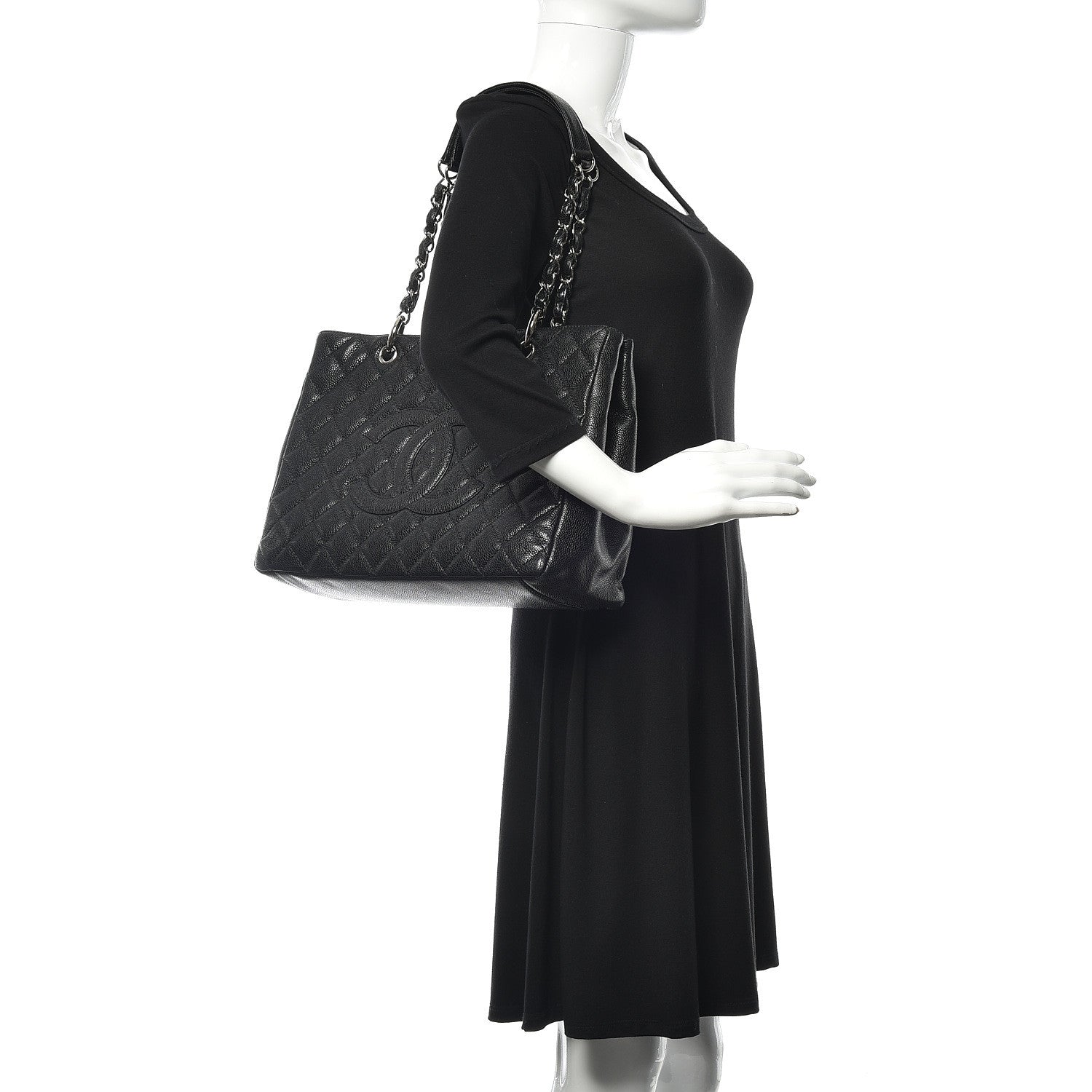 Chanel Caviar Quilted Grand Shopping Tote GST Black 2 of 11