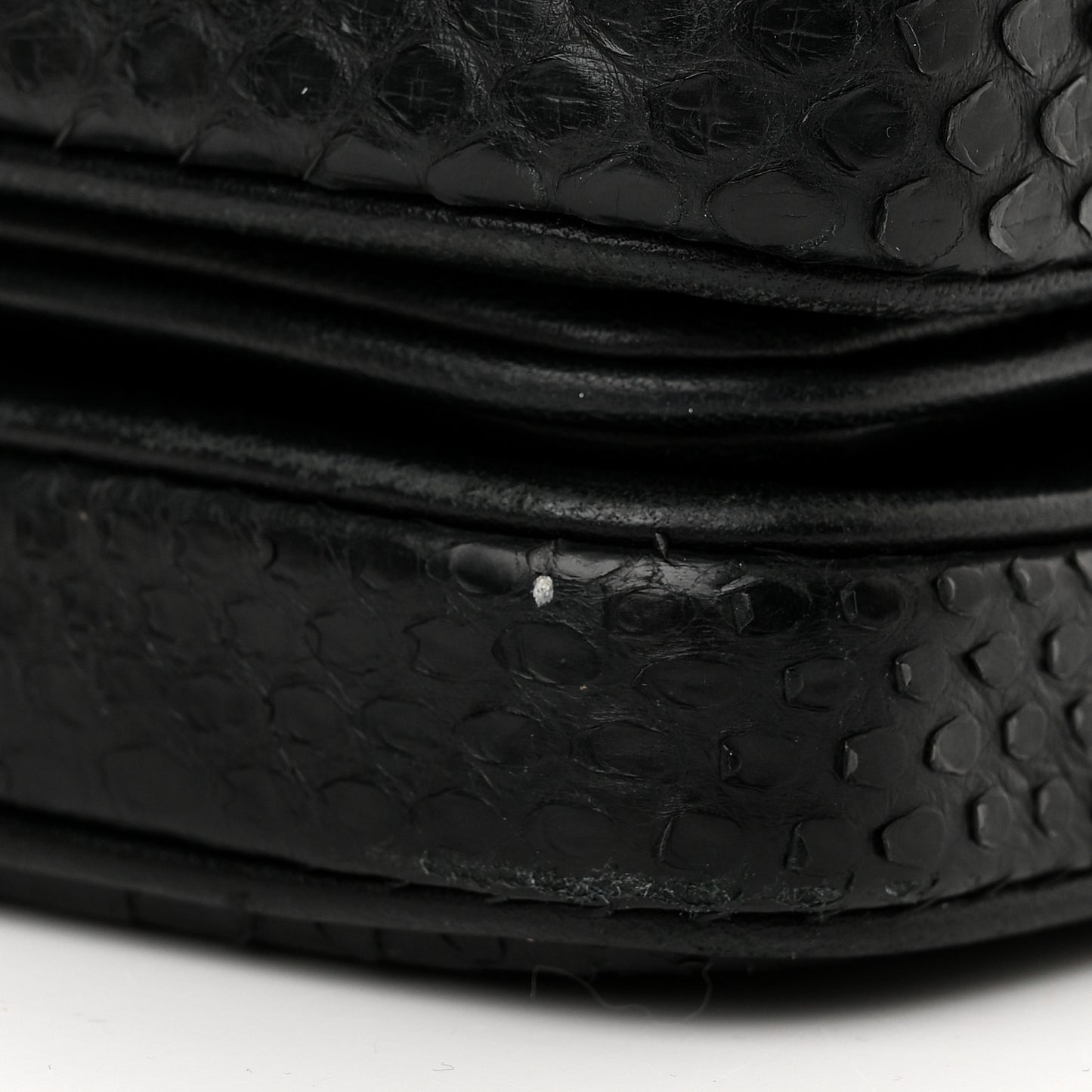 Snakeskin Quilted Mini Citizen Chic Flap Black