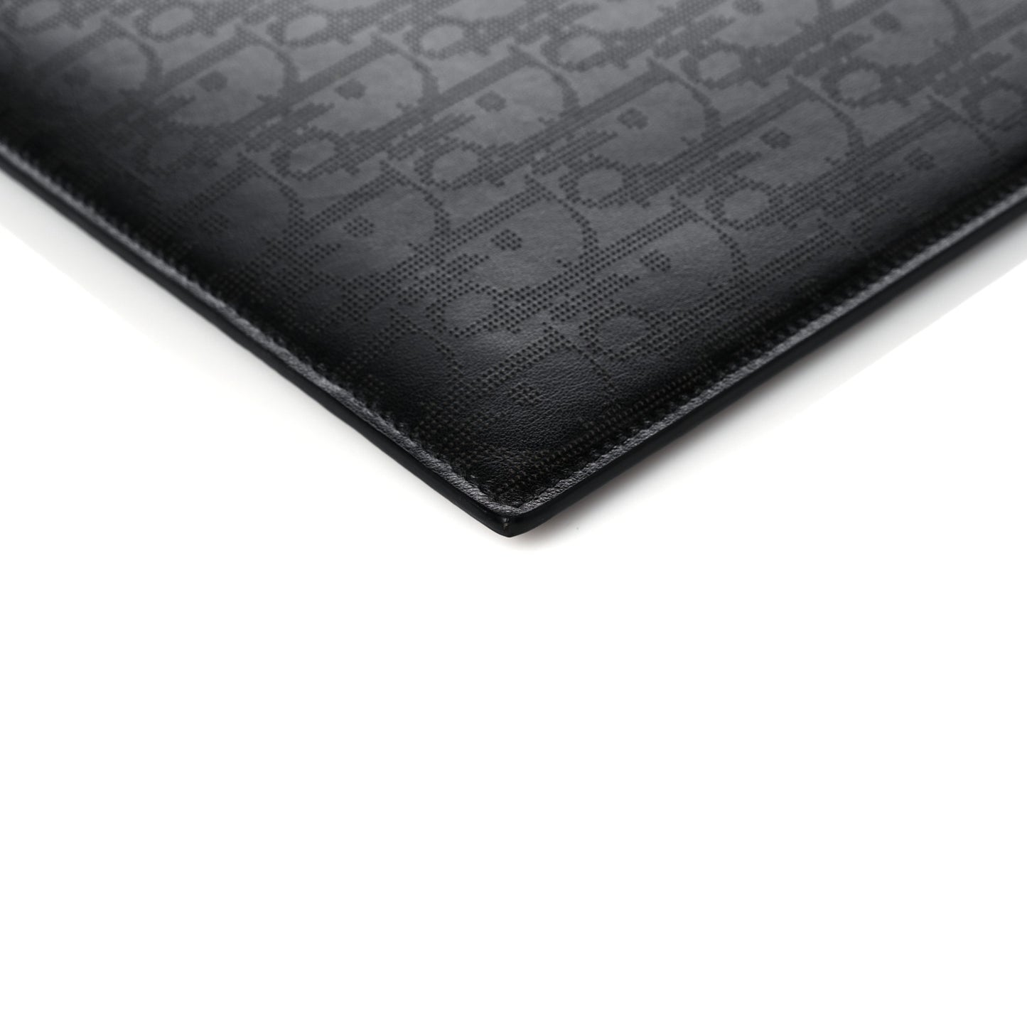 Calfskin Perforated Oblique Galaxy Pouch Black