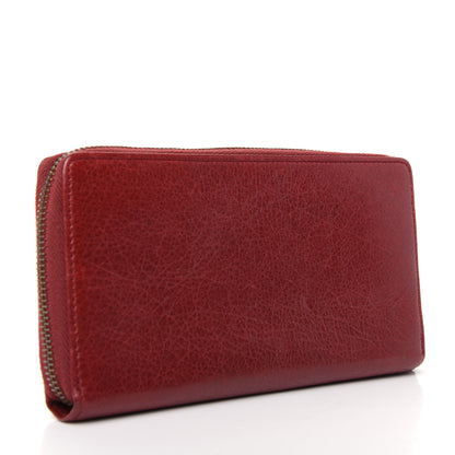 Balenciaga Agneau Classic Hardware Continental Zip Around Wallet Rouge Cerise 3 of 7