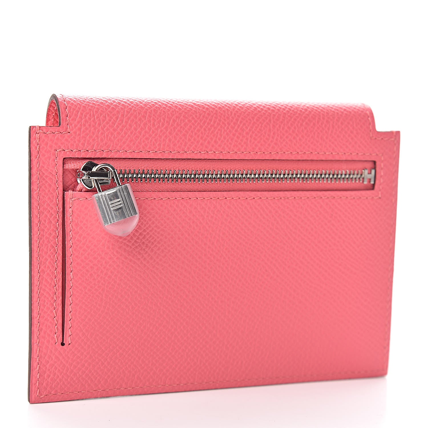 Hermes Epsom Kelly Pocket Compact Wallet Rose Azalee 3 of 7
