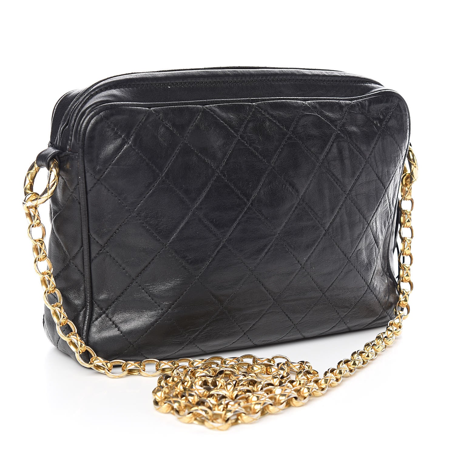Chanel Lambskin Quilted CC Tassel Camera Case Black 3 of 13