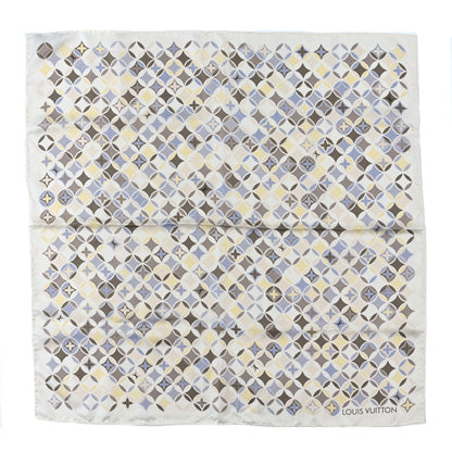 Louis Vuitton Silk Monogram Flower Tile Square Scarf Beige Multicolor 1 of 5