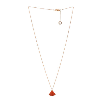 Bulgari 18K Rose Gold Diamond Coral Divas' Dream Pendant Necklace 3 of 5