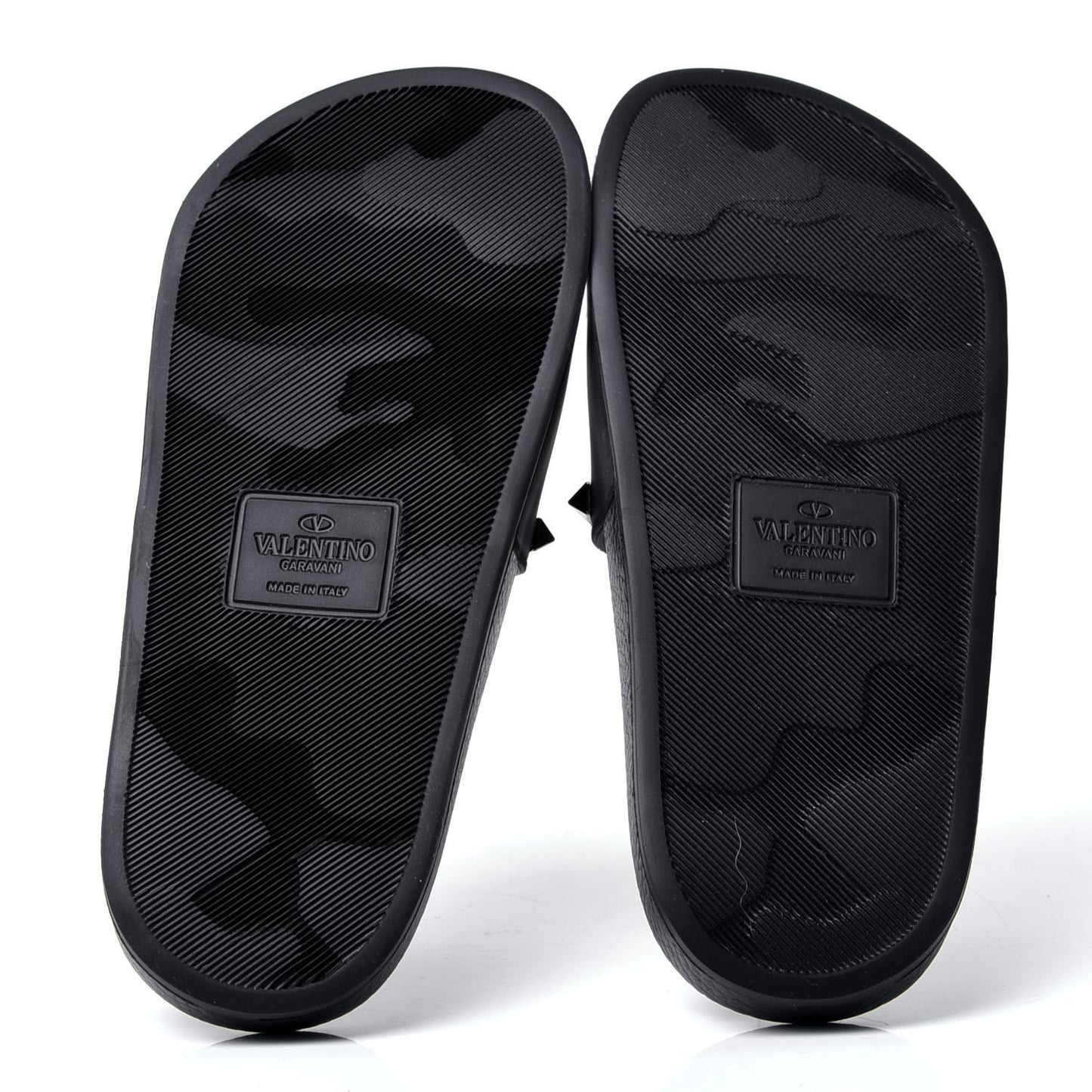 Rubber Rockstud Slide Sandals 35 Black