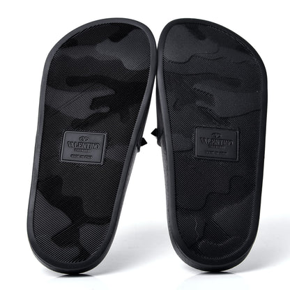 Valentino Garavani Rubber Rockstud Slide Sandals 35 Black 5 of 5