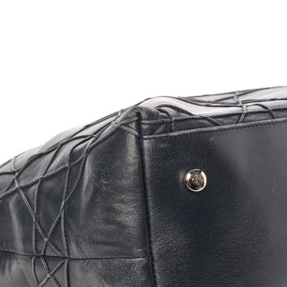 Christian Dior Lambskin Cannage Medium Granville Tote Navy Blue 9 of 13