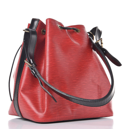Louis Vuitton Epi Petit Bi-Color Noe Castillan Red Black 3 of 15
