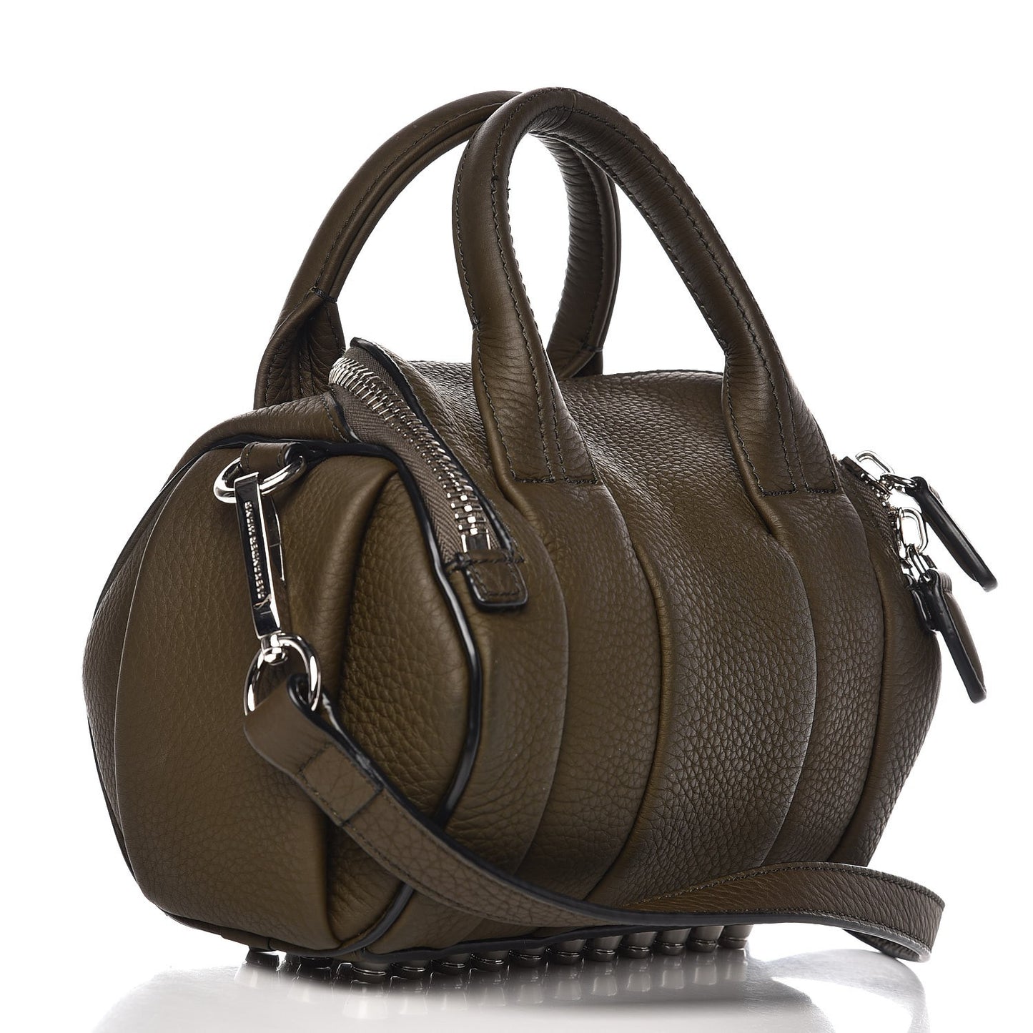 Pebbled Calfskin Mini Rockie Matte Khaki Green Rhodium Hardware