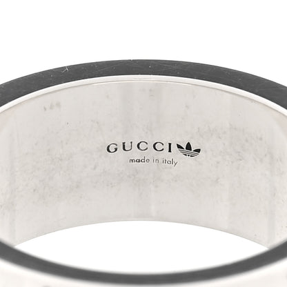 Gucci X ADIDAS Sterling Silver Trefoil GG Monogram Band Ring 53 6.5 4 of 7
