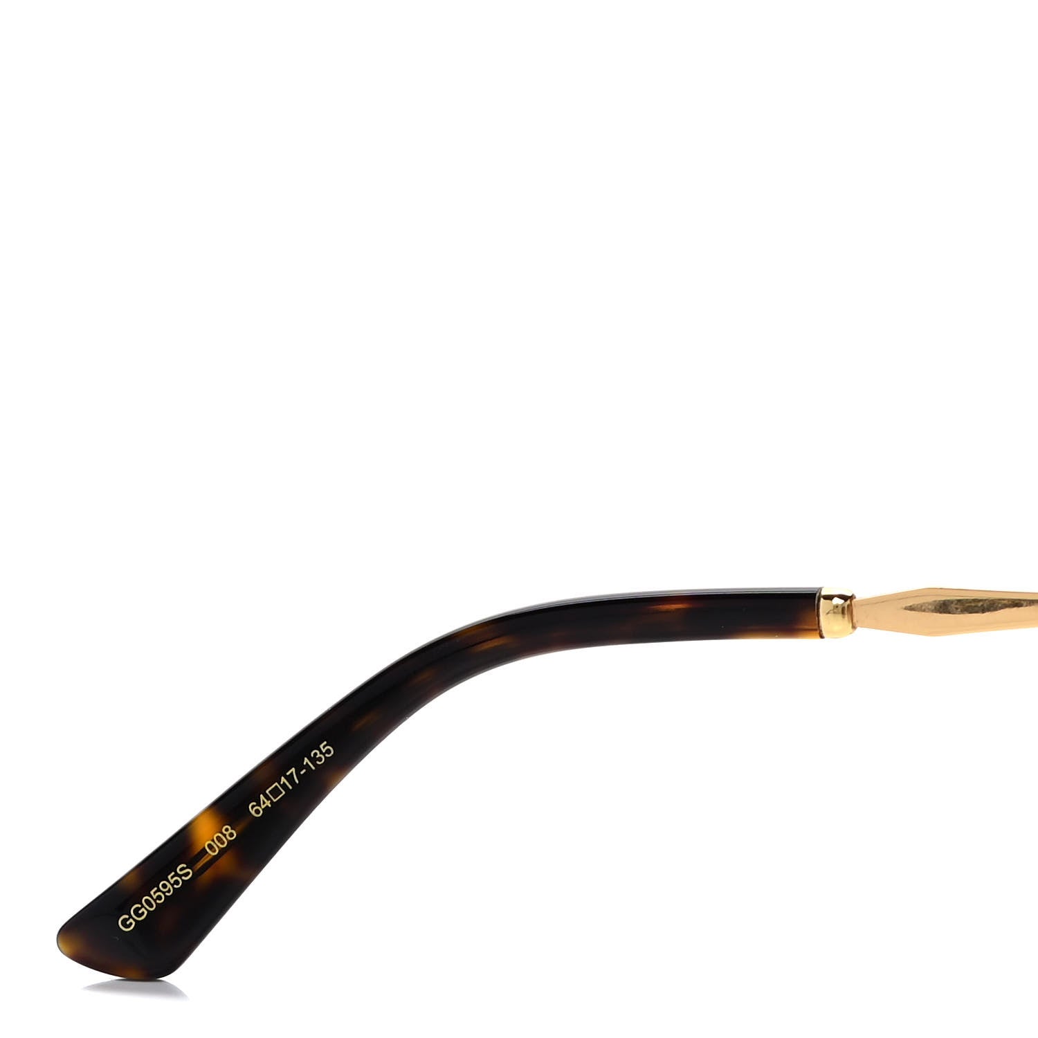 Gucci Metal Round Frame GG0595S Sunglasses Gold Brown 5 of 7