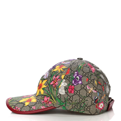 Gucci GG Supreme Flora Claudia Baseball Hat 58 L Red 2 of 7